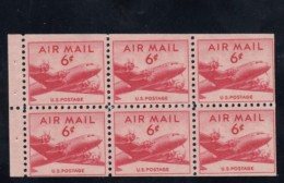 Sc#C39a 6c Air Mail Booklet Pane Of 6 1949 US Stamps - 2b. 1941-1960 Nuevos