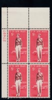 Sc#C68 8c 1962 Air Mail Ameilia Earhart Issue Plate # Block Of 4 US Stamps - Plattennummern