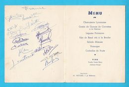FRANCE Vs YOUGOSLAVIE (1951) Football Match ORIGINAL AUTOGRAPHS - HAND SIGNED Of French Players * Autograph Autographen - Authographs