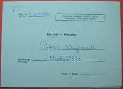 1988 INVITATION *MUSUTISTE*, KOSOVO-SERBIA. - Autres & Non Classés