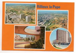 CPSM - RILLIEUX-LA-PAPE - VUES AERIENNES - CENTRE COMMERCIAL - AVENUE DE L'EUROPE - Multivues - Coul - Déb 70 - - Rillieux La Pape