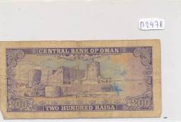 Billets -B2978-Oman -200 Baisa (type, Nature, Valeur, état... Voir  Double Scans) - Oman