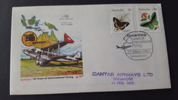 Australia 1985 Qantas 50th Anniversary Souvenir Cover - Primeros Vuelos