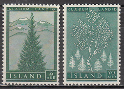 ICELAND   SCOTT NO. 306-7    MINT HINGED     YEAR  1957 - Unused Stamps