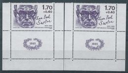 [17] Variété : N° 2357 Sartre Petit I à FRANCAISE + Normal  ** - Unused Stamps