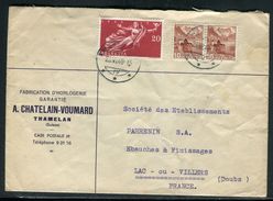 Suisse - Enveloppe Commerciale De Tramelan Pour La France En 1948 - Ref D194 - Lettres & Documents