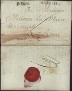 1786 P Payé Noir Lenain N15 I 16 Et Marseille En Noir Lenain 11 Lettre Imprimée Pour Rians Vente Office Juré Priseur - 1701-1800: Precursors XVIII
