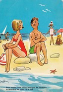 Illustration Jean Brian Plage Pin Up Moto Couple Flirt - Astus