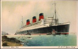 ! Old Postcard Cunard White Star Line RMS Queen Mary , Schiff, Dampfer, Cruise Ship - Steamers