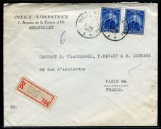 Belgique - Enveloppe Commerciale En Recommandé De Bruxelles Pour Paris En 1947 - Ref D233 - Briefe U. Dokumente