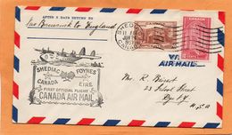 Shediac Canada 1939 Air Mail Cover Mailed - Eerste Vluchten
