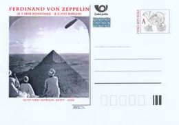 Tschech. Rep. / Ganzsachen (Pre2013/32) Ferdinand Von Zeppelin (1838-1917) LZ 129 Graf Zeppelin, Ägypten - Gizeh - Egyptology