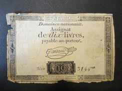 Assignat De Dix Livres - 24 Octobre 1792 - Série 3144 Me - Assignats