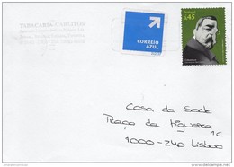 TIMBRES - STAMPS - LETTRE POST BLEU - PORTUGAL - 2007 -  COLUMBANO - FIGURES DE L’HISTOIRE ET LA CULTURE 1er. GR. - Storia Postale