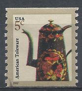 United States 2002. Scott #3612 (U) Toleware Coffeepot - Coils & Coil Singles