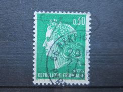 VEND BEAU TIMBRE DE FRANCE N° 1611 , " 3 " OBSTRUE !!! - Used Stamps