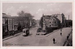 SOLINGEN Kriegerdenkmal Straßenbahn Tram Absender Stempel Hotel Grünewald F.W. Bungards Gelaufen 13.7.1908 Fotokarte - Solingen