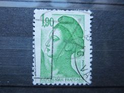 VEND BEAU TIMBRE DE FRANCE N° 2424 , BANDE PHOSPHORE A CHEVAL VERTICALEMENT !!! - Used Stamps