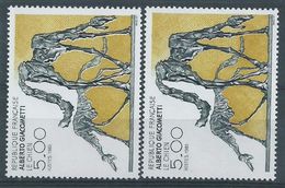 [17] Variété : N° 2383 Giacometti Chiens Clairs + Normal  ** - Unused Stamps