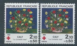 [17] Variété : N° 2345 Croix-rouge Corbeille Rose Au Lieu D'orange + Normal  ** - Unused Stamps