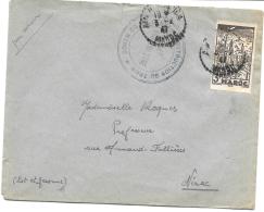 LETTRE DU MAROC..GÏN HARRARDA  CACHET MILITAIRE CENTRE CONSTRUCTION DU TRAIN 1947.. - Covers & Documents