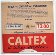 Disque De Stationnement CALTEX à Votre Service - N° 1503 (à Regarder Sur Le Site Cinq Dessins Differents) - Cars