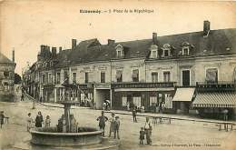 121217A - 72 ECOMMOY - Place De La République - Café De L'univers Hôtel Du Commerce Fontaine - Ecommoy