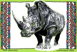 South Africa - 2005 African Art Rhino Postcard (o) - Rhinocéros