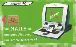 CARTE°PUBLIC-50U-F1224-SO3-06/02-BORNE INTERNET-MAILS--UTILISE-TBE- - 2002