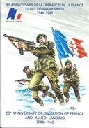 50ème ANNIVERSAIRE DE LA LIBERATION DE LA FRANCE - 1944-1945 - Carte Commémorative Du Cinquantenaire Du Débarquement - Weltkrieg 1939-45