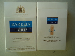 GREECE EMPTY TOBACCO BOXES IN DRACHMAS  KARELIA LIGHTS - Contenitori Di Tabacco (vuoti)