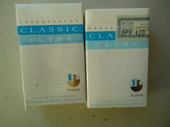 GREECE EMPTY TOBACCO BOXES IN DRACHMAS  ASSOS 1 PAPASTRATOS - Schnupftabakdosen (leer)