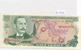 Billets -B2915-Costa Rica-5  Colones (type, Nature, Valeur, état... Voir  Double Scans)-Envoi Gratuit - Costa Rica