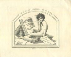 RARE BEL EXLIBRIS ANCIEN Par A. BESSE Pour Gérard De MARTA - 1905 - Devise; ET D'UN DOUX RÊVE, LOIN DE L'ENVIE, BERCER.. - Ex-libris