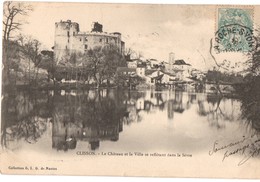 Delcampe - CPA (44), Loire Atlantique, CLISSON, Chateau Et Ville Se Reflétant Dans La Sevre, Peti Pli Angle Bas Gauche, Timbrée - Clisson