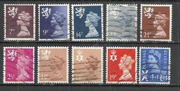 TEN AT A TIME - UNITED KINGDOM - REGIONALS - LOT OF 10 DIFFERENT - USED OBLITERE GESTEMPELT USADO - Unclassified