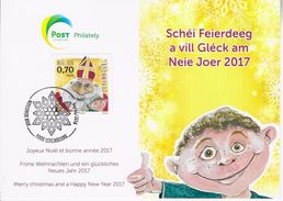 Wenskaart Joyeux Noel Et Bonne Annee 2017 Speciale Afstempeling 2016 - In Gedenken An