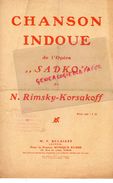 PARTITION MUSIQUE- CHANSON HINDOUE OPERA SADKO- RIMSKY KORSAKOFF- BELAIEFF LEIPZIG -MUSIQUE RUSSE PARIS 1928 - Partituras