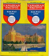 Dienstregeling Horaire Chemins De Fer - Time Tables Canadian Pacific Railroad - Railway Lines 1937 - Europa