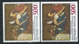 [17] Variété : N° 2558 Pietà De Villeneuve Les Avignon Légende Postes Et République Grises Au Lieu De Noires + Normal ** - Unused Stamps