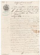 1753 - Certificat Individuel  Cachet Timbre Fiscal Oudine Et Vauthier 35ct + Timbre A Sec - Andere & Zonder Classificatie