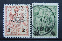 Polen Stadtpost Warschau 1915 - 1916 Mi.Nr.7a,10a Aufdruck Gestempelt      (R445) - Used Stamps