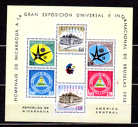 1958   Nicaragua, 5 X  BF 86**, Cote 175 €, - 1958 – Brüssel (Belgien)