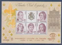 = España84 Famille Royale Roi Juan Carlos 1er Reine Sophie Infante Christina, Prince Felipe Et Infante Elena, Bloc Neuf - Blocs & Hojas