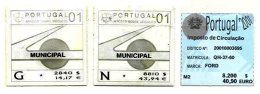 PORTUGAL, Automobile Licence, PB 856, 862, 872, Cat. € 15 - Ungebraucht