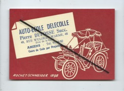 Delcampe - Convocation -  Auto Ecole  Delecolle -  Amiens  - (auto , Voiture Ancienne : Rochet Schneider 1898 ) - Amiens