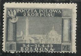 CORPO POLACCO POLISH BODY 1946 VITTORIE POLACCHE WINS POLISH 1z CARTA BIANCA WHITE PAPER NUOVO UNUSED - 1946-47 Zeitraum Corpo Polacco