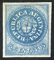 ARGENTINA: GJ.9, 15c. Blue, SPERATI FORGERY, Excellent And Rare! - Ongebruikt