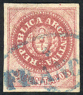 ARGENTINA: GJ.10B, 5c. Carminish Rose, Wide Margins, With FRANCA Cancel Of Paraná, - Unused Stamps