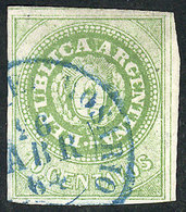 ARGENTINA: GJ.13, 10c. Without Accent, Semi-worn Plate, Wide Margins, Used In Rosa - Unused Stamps